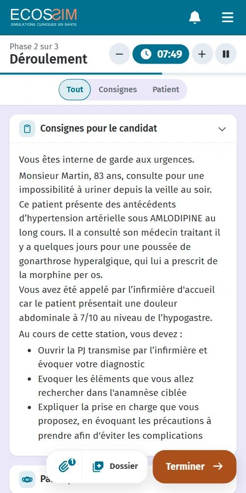Une station ECOSSIM en cours sur mobile